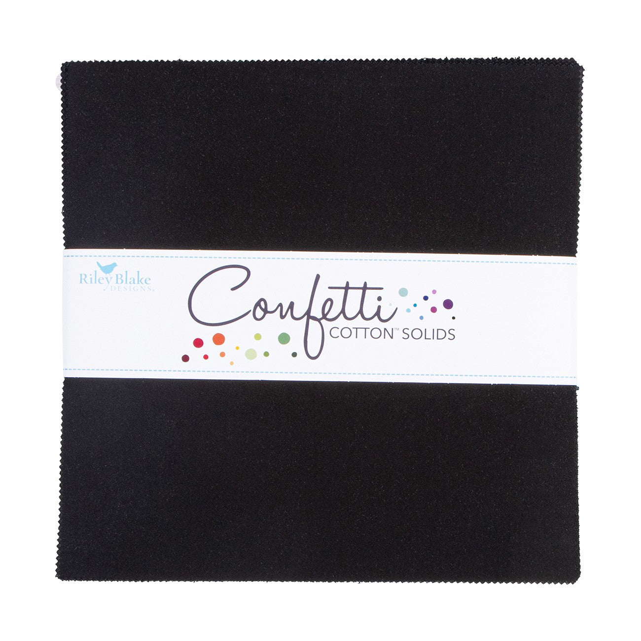 Confetti Cotton Pitch Black 10in Squares, 42pcs/bundle