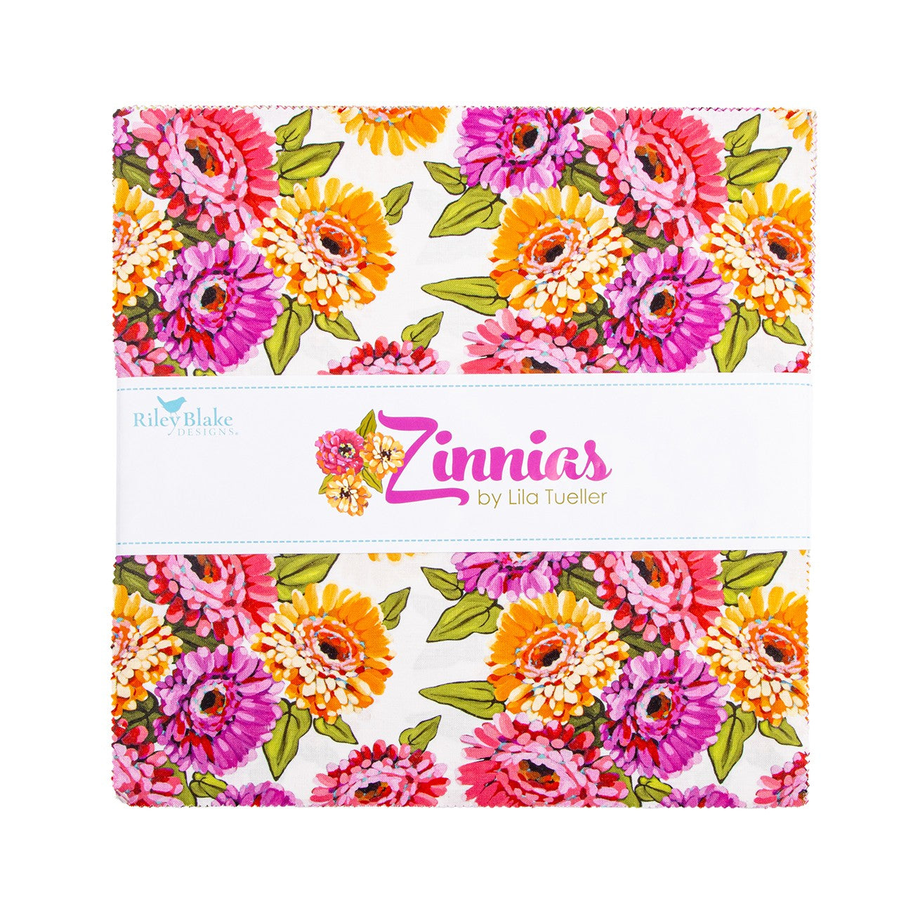 Zinnias 10in Squares, 42pcs/bundle