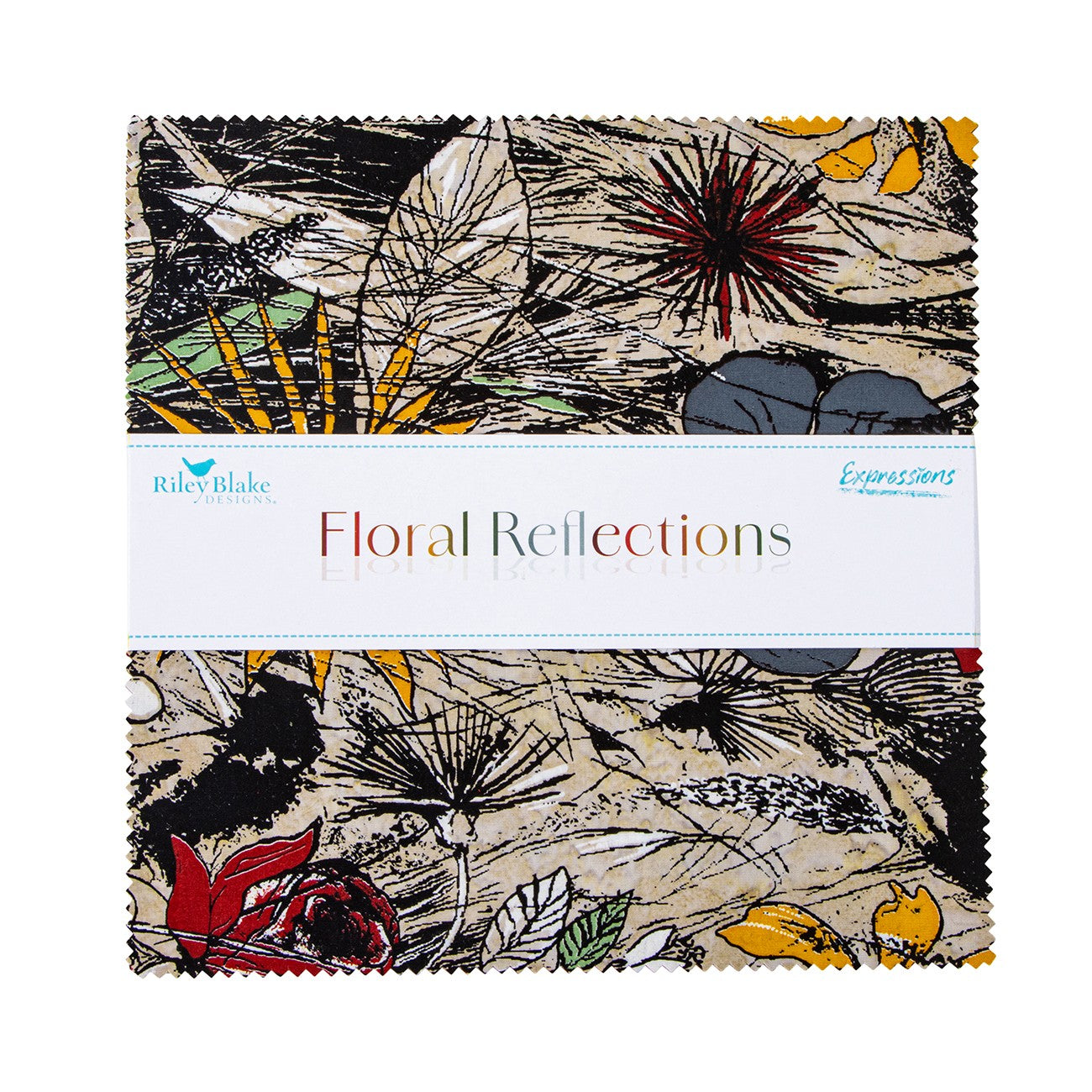 Batiks Floral Reflections 10in Squares, 42pcs/bundle