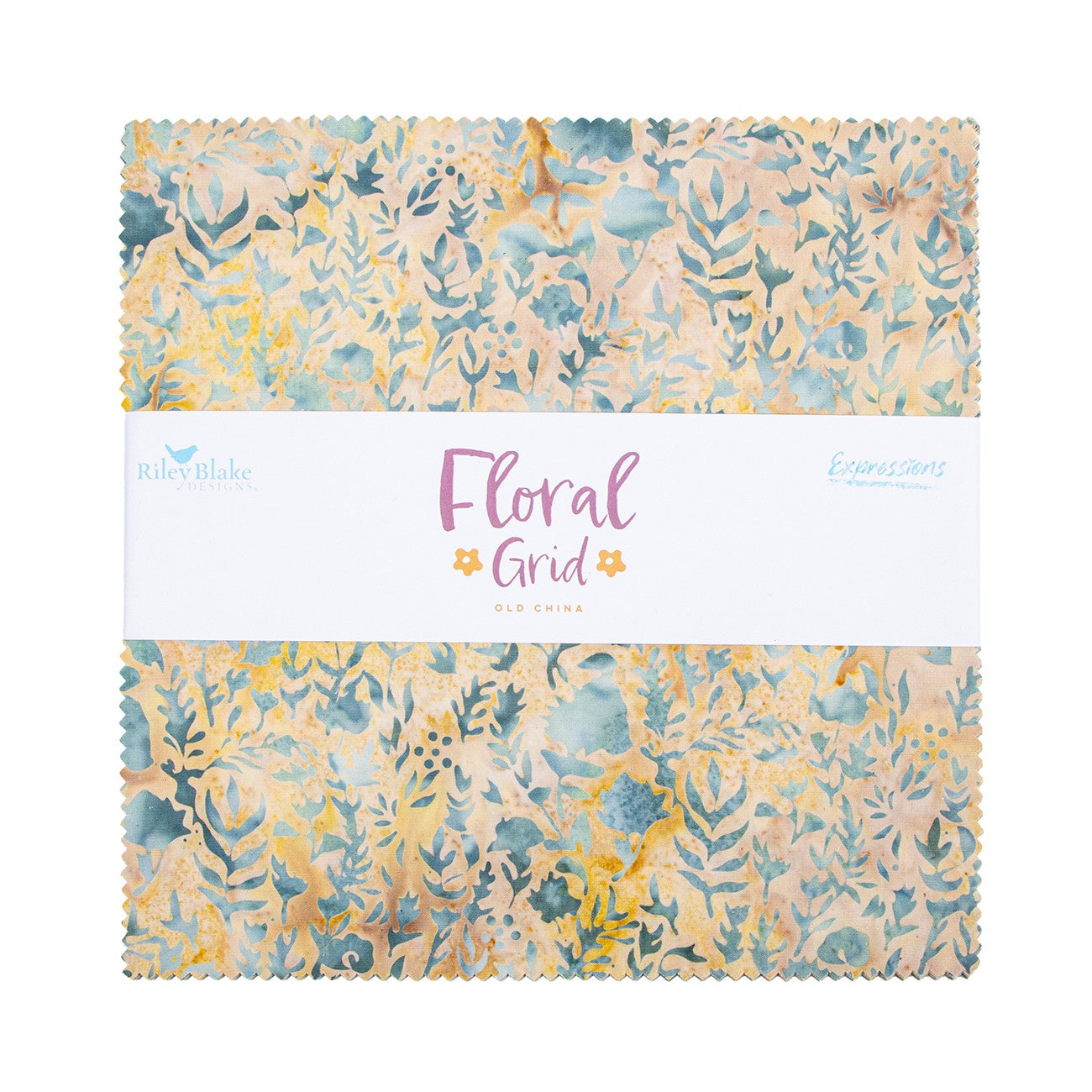 Batiks Floral Grid Old China 10 Inch Stacker B, 42 Pcs.
