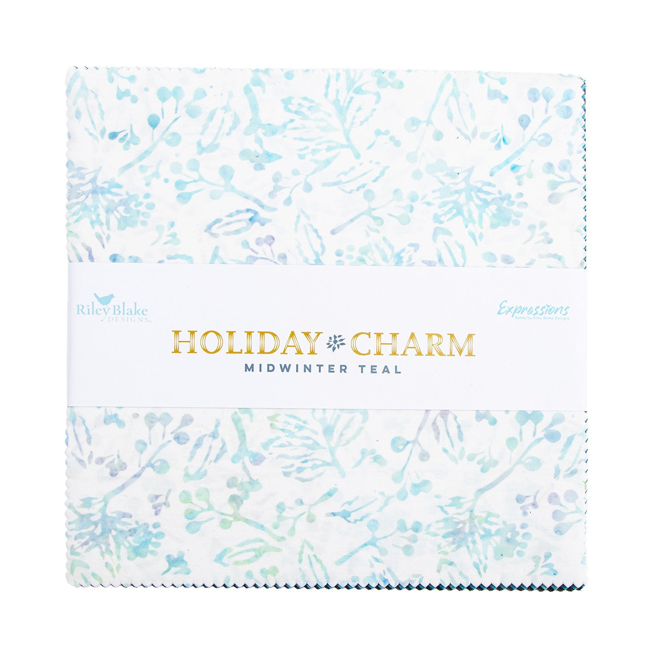 Batiks Holiday Charm Midwinter Teal 10 Inch Stacker B, 42 Pcs.