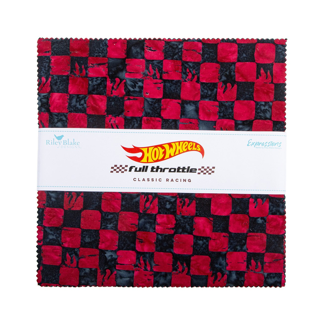Batiks Full Throttle Hot Wheels Classic Racing 10in Squares, 42pcs/bundle