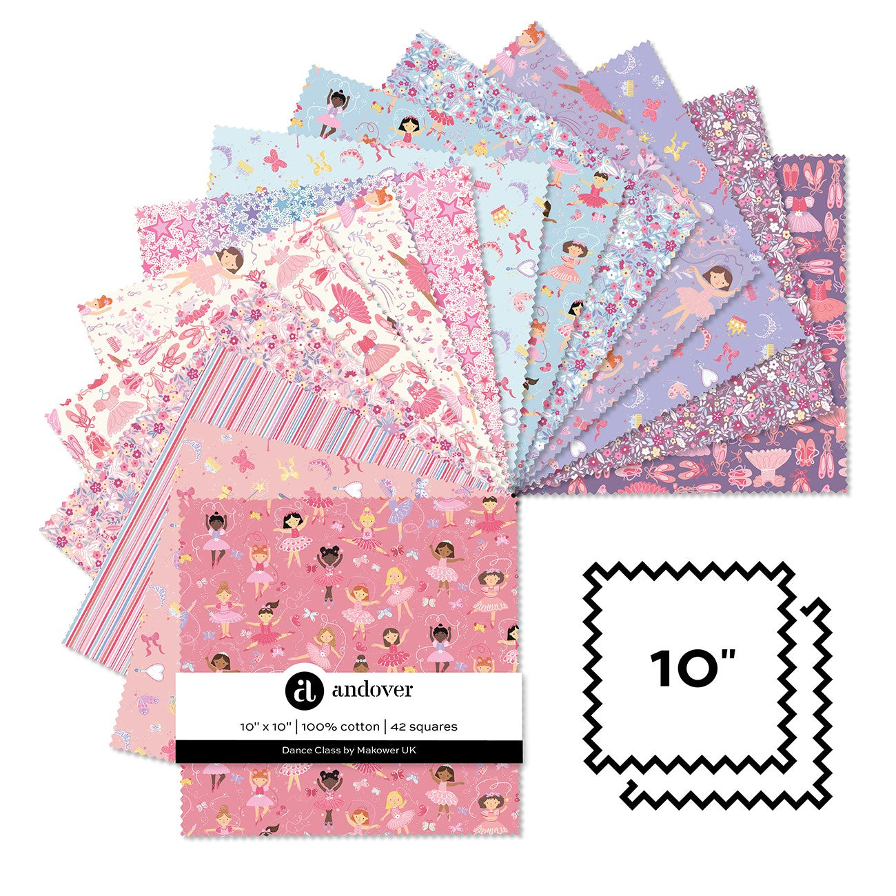 Dance Class 10 Inch Square 42 Cuts Each