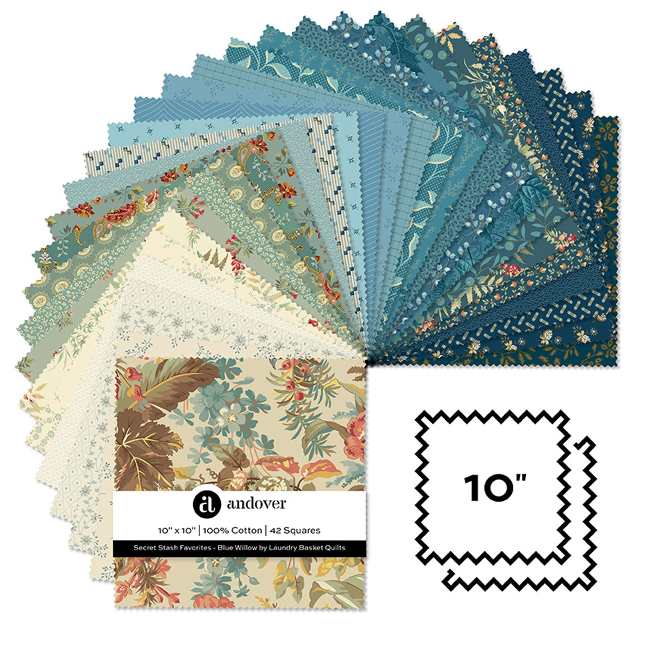 Blue Willow - 10 Inch Square - 42 Cuts Each