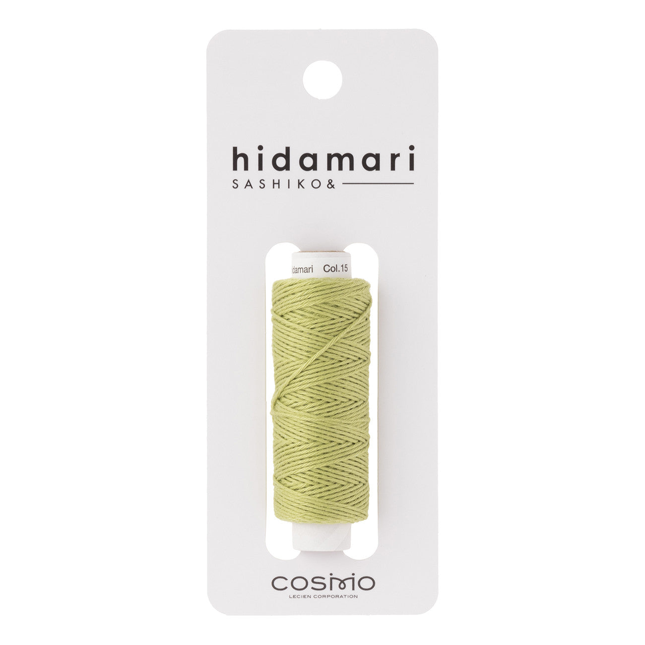 Cosmo Hidamari Sashiko Solid Thread 30 Meters Green Tea