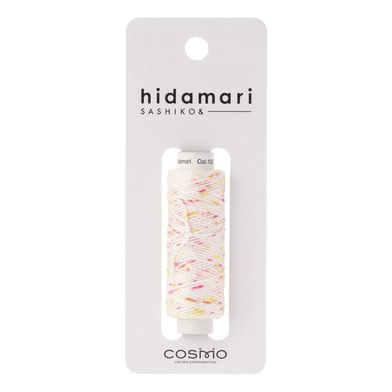 Cosmo Hidamari Sashiko Variegated Thread 30 Meters Pink Yellow