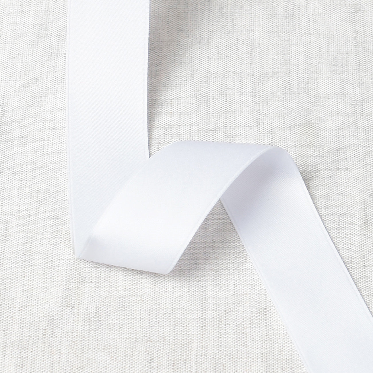 Cotton Satin Ribbon 9mm White