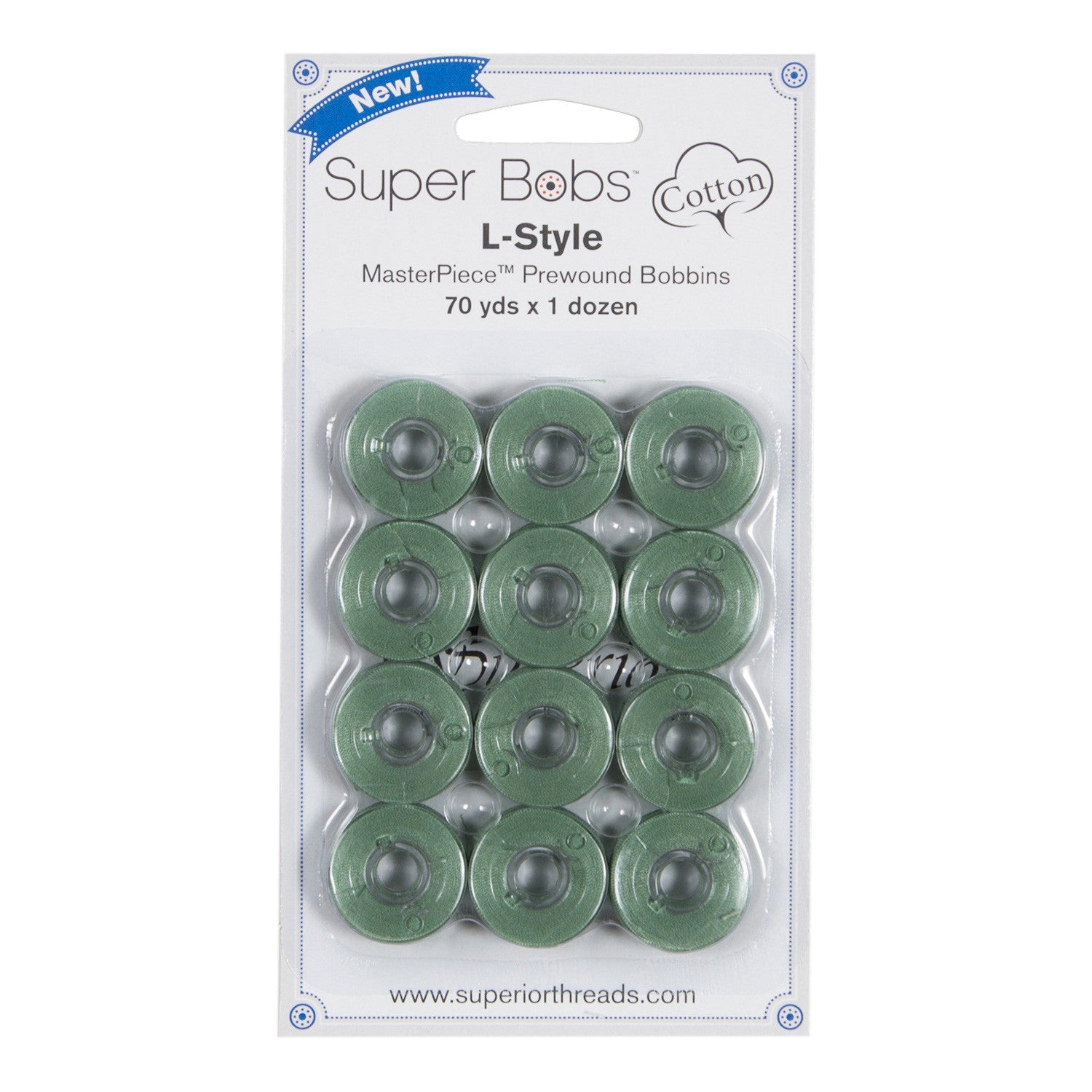 Super Bobs MasterPiece Cotton 70yd Prewound Bobbins 12ct L-Style Michaelangelo