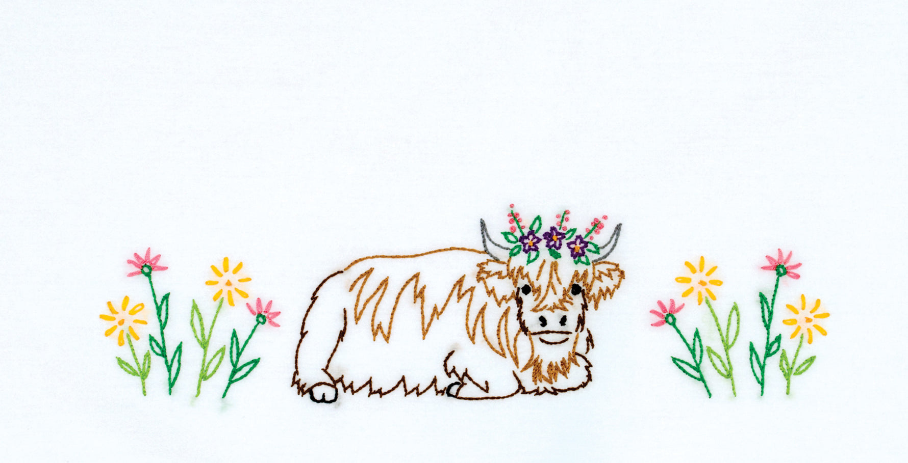 Highland Cow Perle Edge Pillowcases