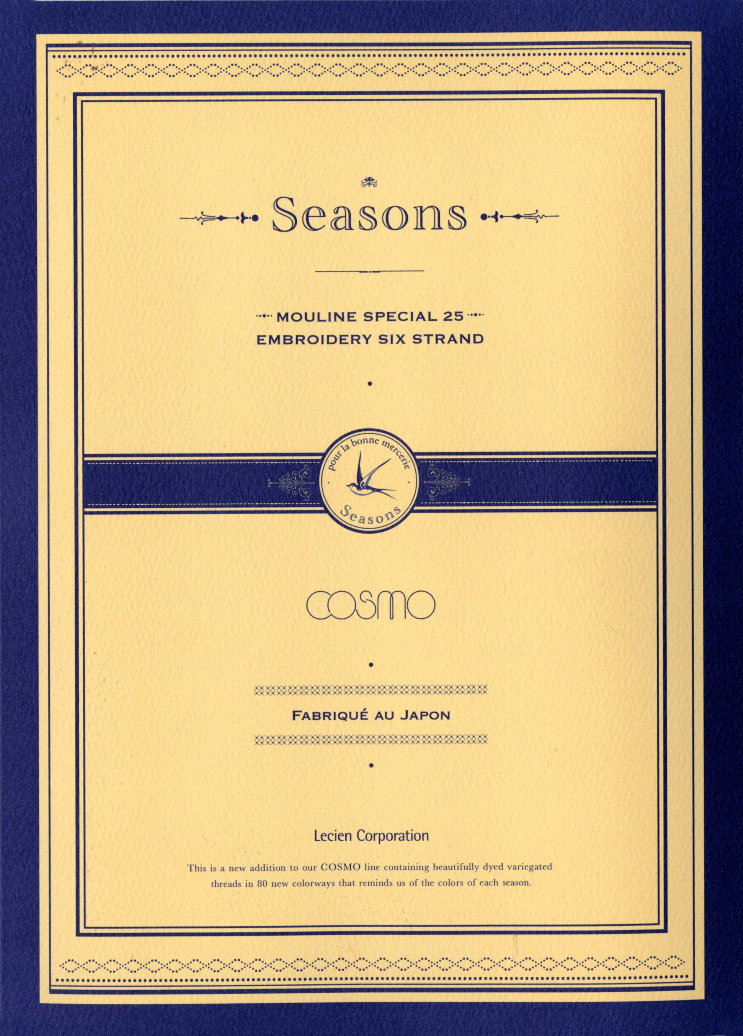 Lecien Cosmo Seasons Floss Skeins Color Card