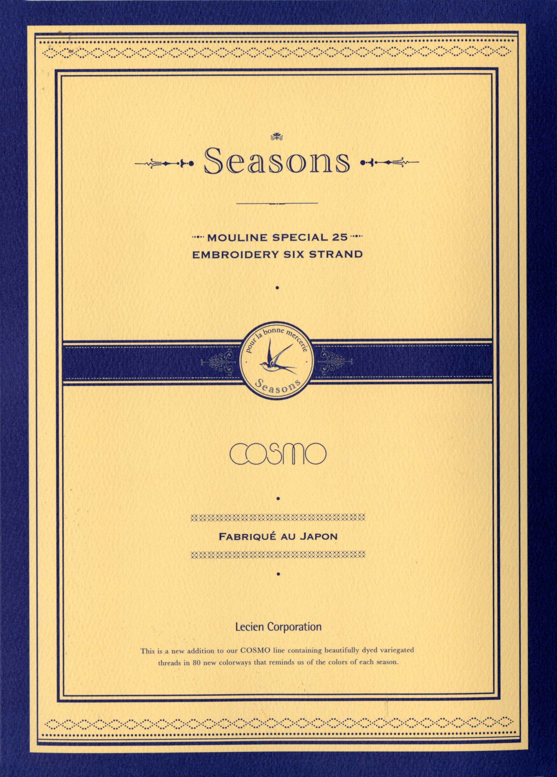 Lecien Cosmo Seasons Floss Skeins Color Card