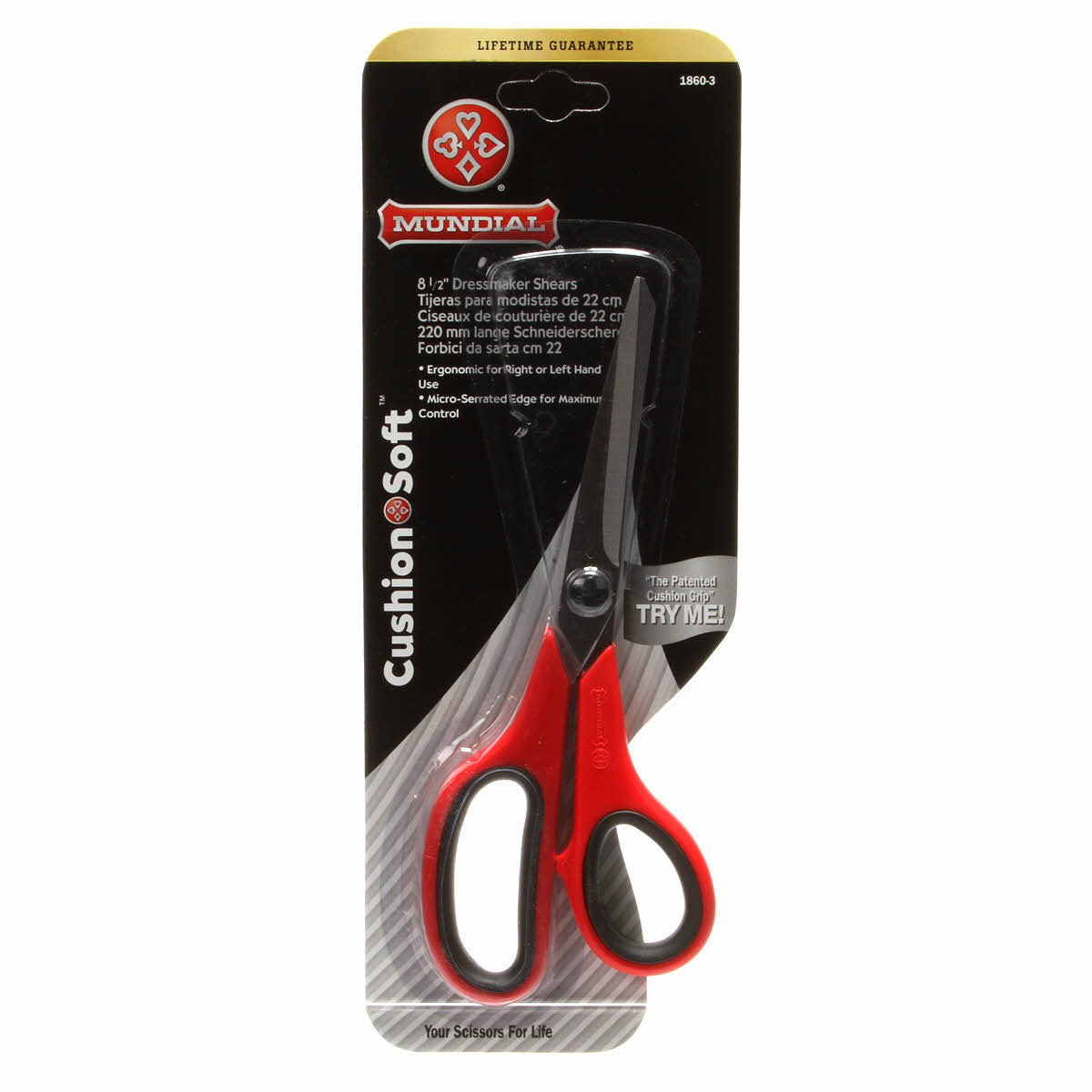 Cushion Soft 8in Scissor Red and Black