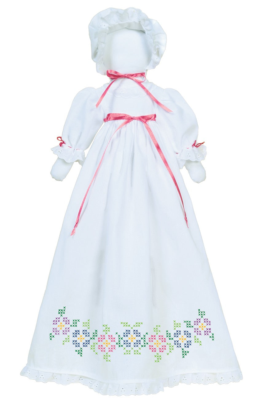 Cross-Stitch Flowers Pillowcase Doll
