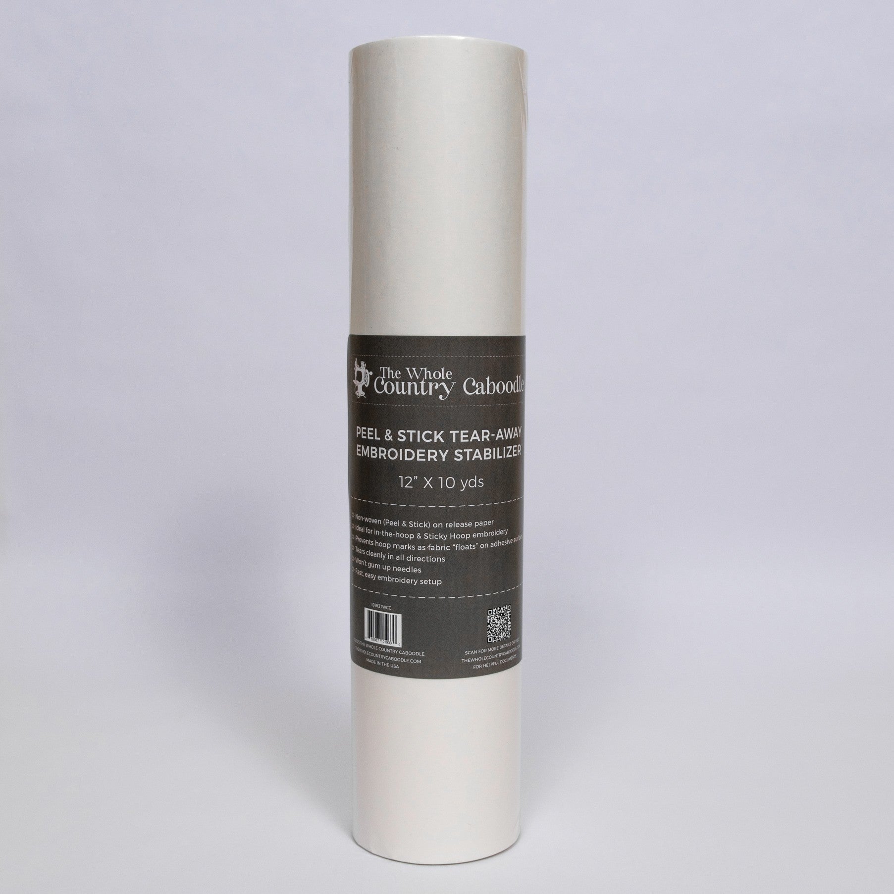 Peel & Stick Tear-Away Embroidery Stabilizer Roll 12in x 10 yds