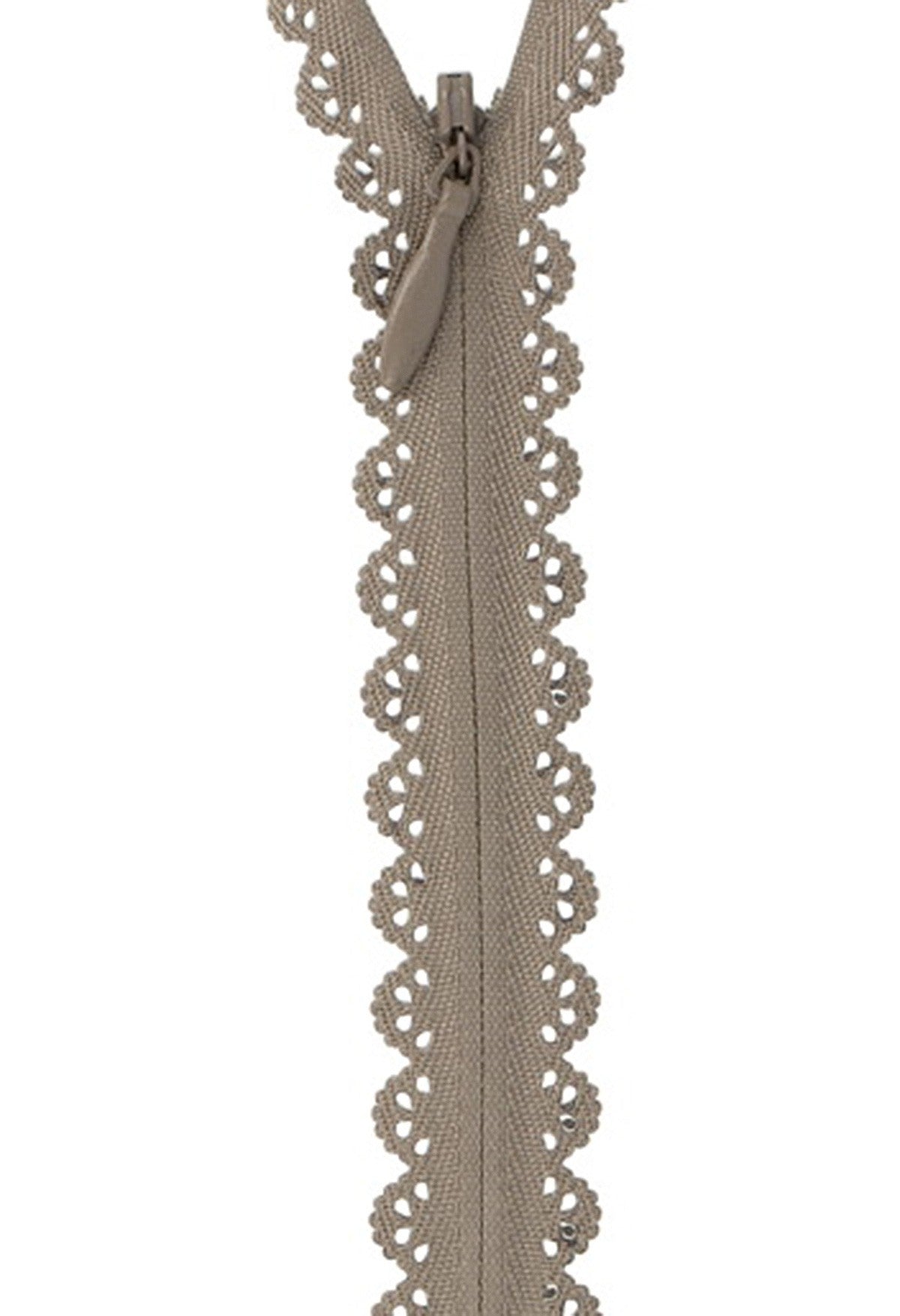 Zipper Lace 22cm 19mm wide Taupe