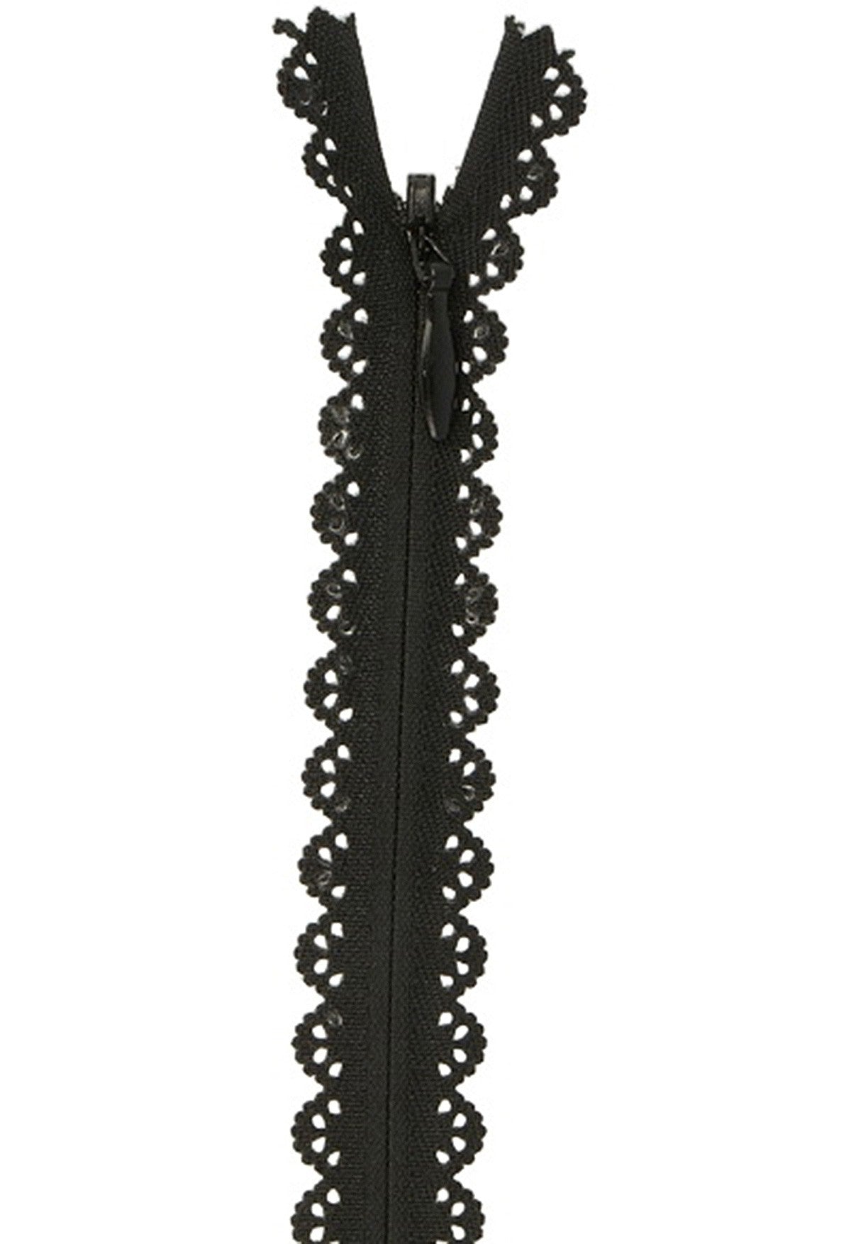 Zipper Lace 22cm, 19mm wide, black