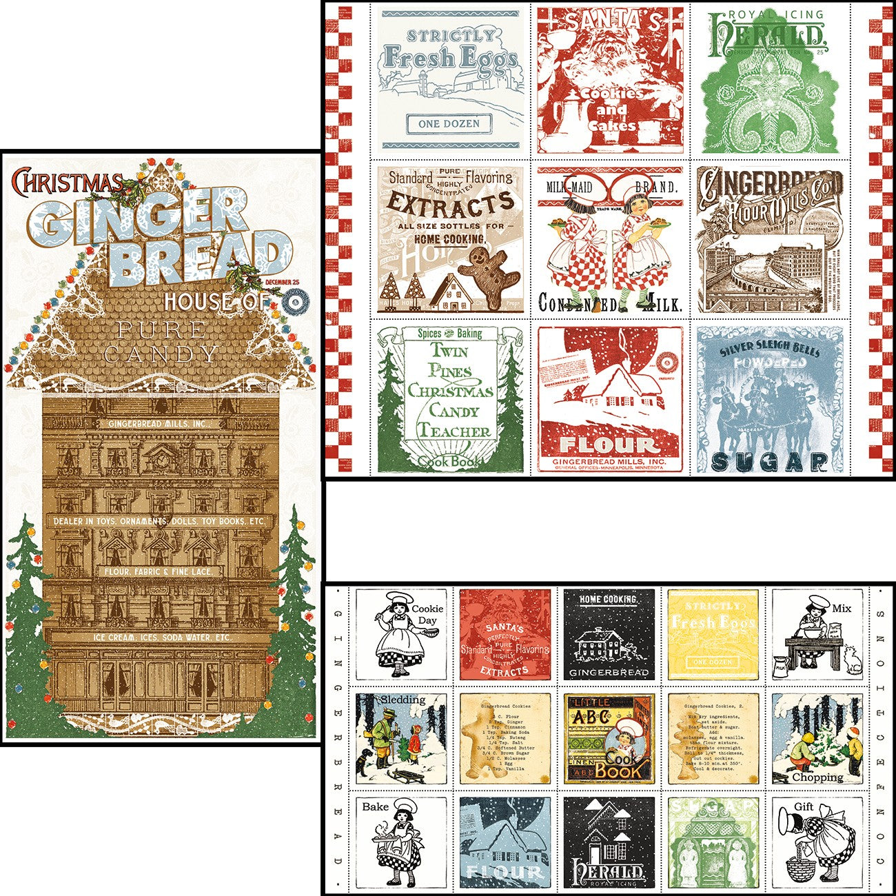 Gingerbread Panel Bundle, 3 Pcs.