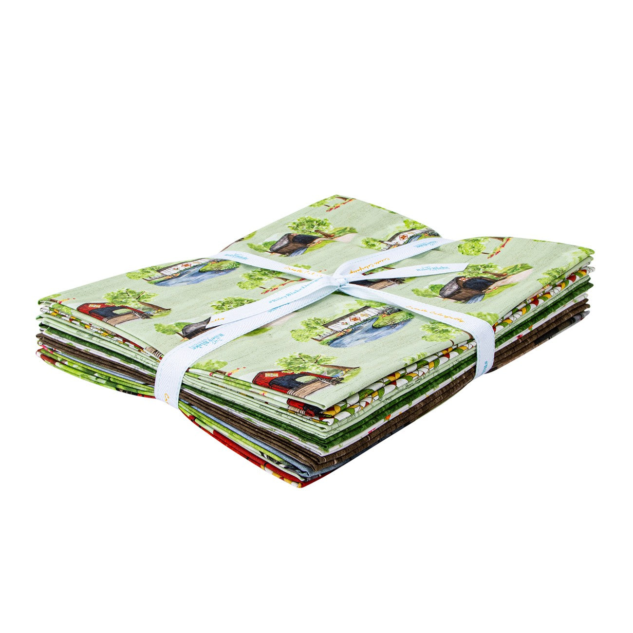 Covered Bridges in Spring 1 Yard Bundle Green, 8pcs/bundle