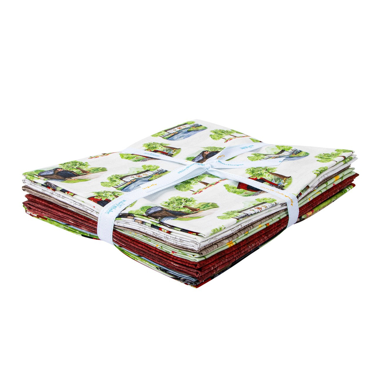 Covered Bridges in Spring 1 Yard Bundle White, 8pcs/bundle