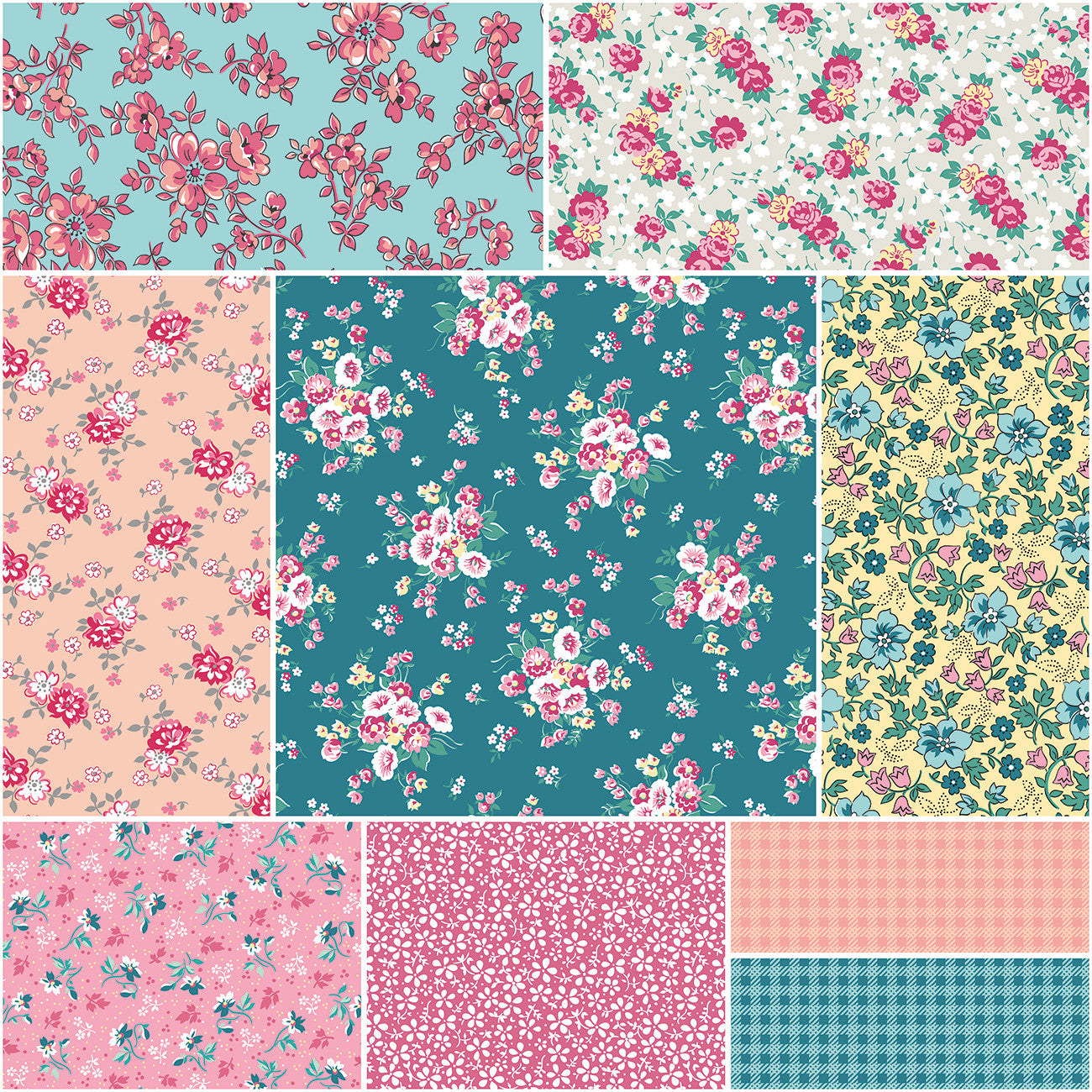 Precious Petites 1 Yard Bundle Blue, 9pcs/bundle
