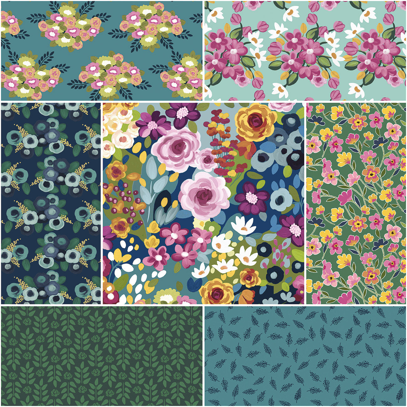 Morning Meadow 1 Yard Bundle Dusk, 7 Pcs.
