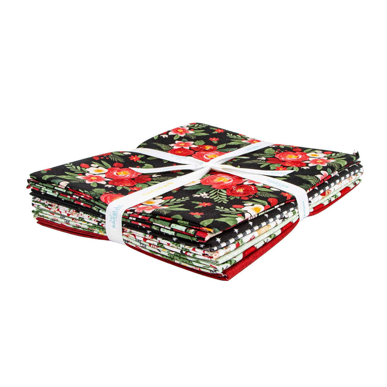 Charming Christmas 1 Yard Bundle Black, 8pcs