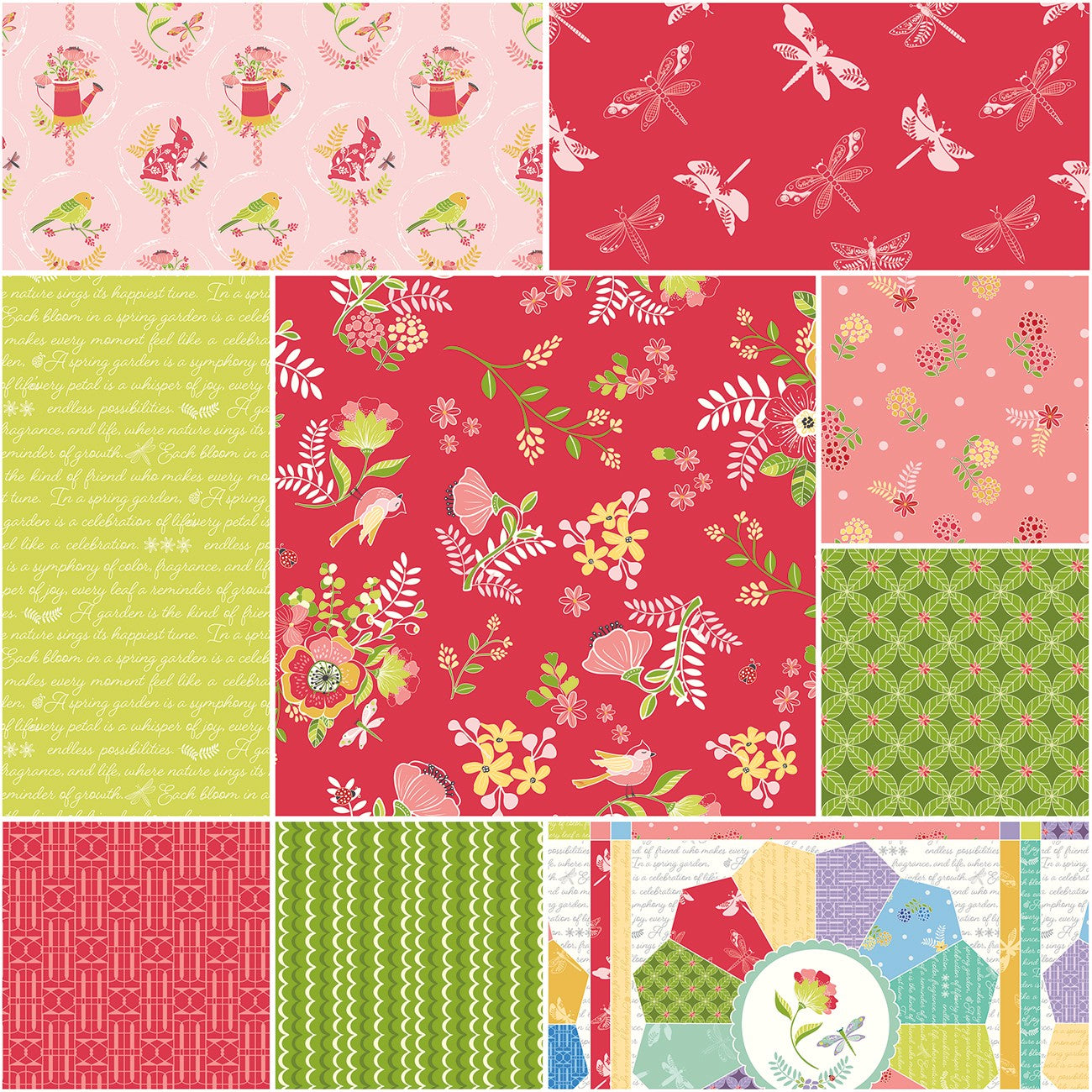 Awakening 1 Yard Bundle Cayenne, 9pcs