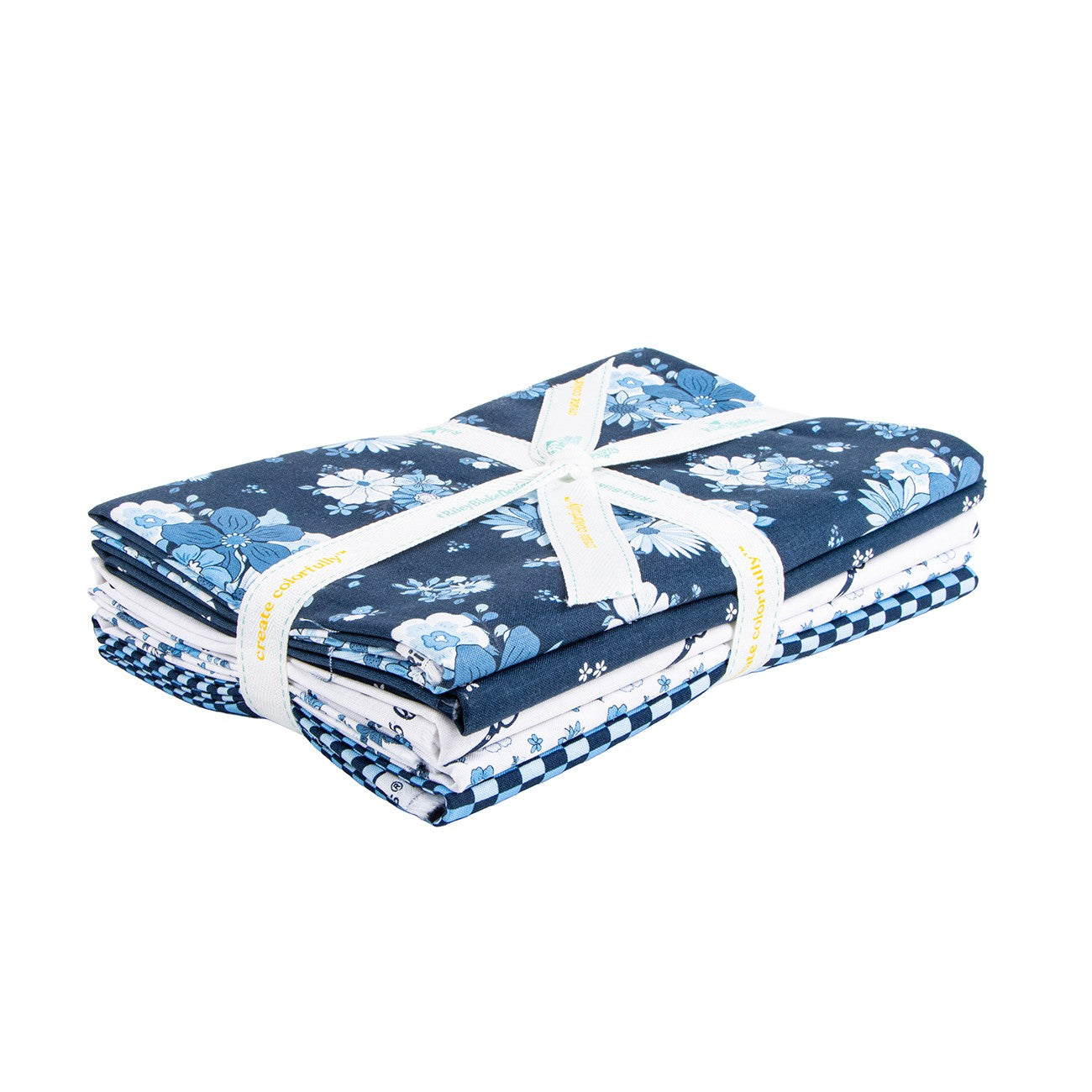 Blue Blooms and Threads 1 Yard Bundle Navy, 5pcs