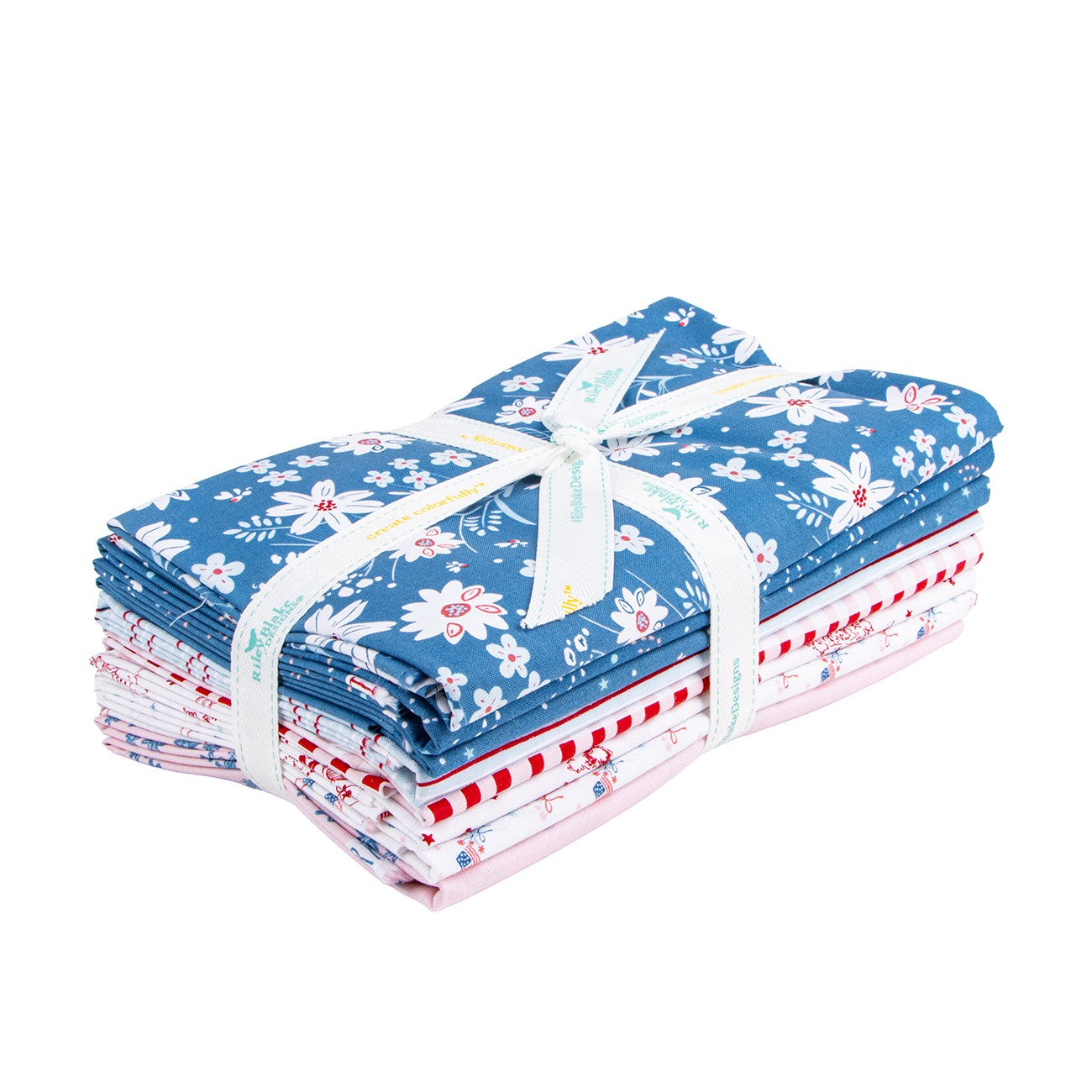 Firework Fields 1 Yard Bundle Coastal Blue, 8pcs