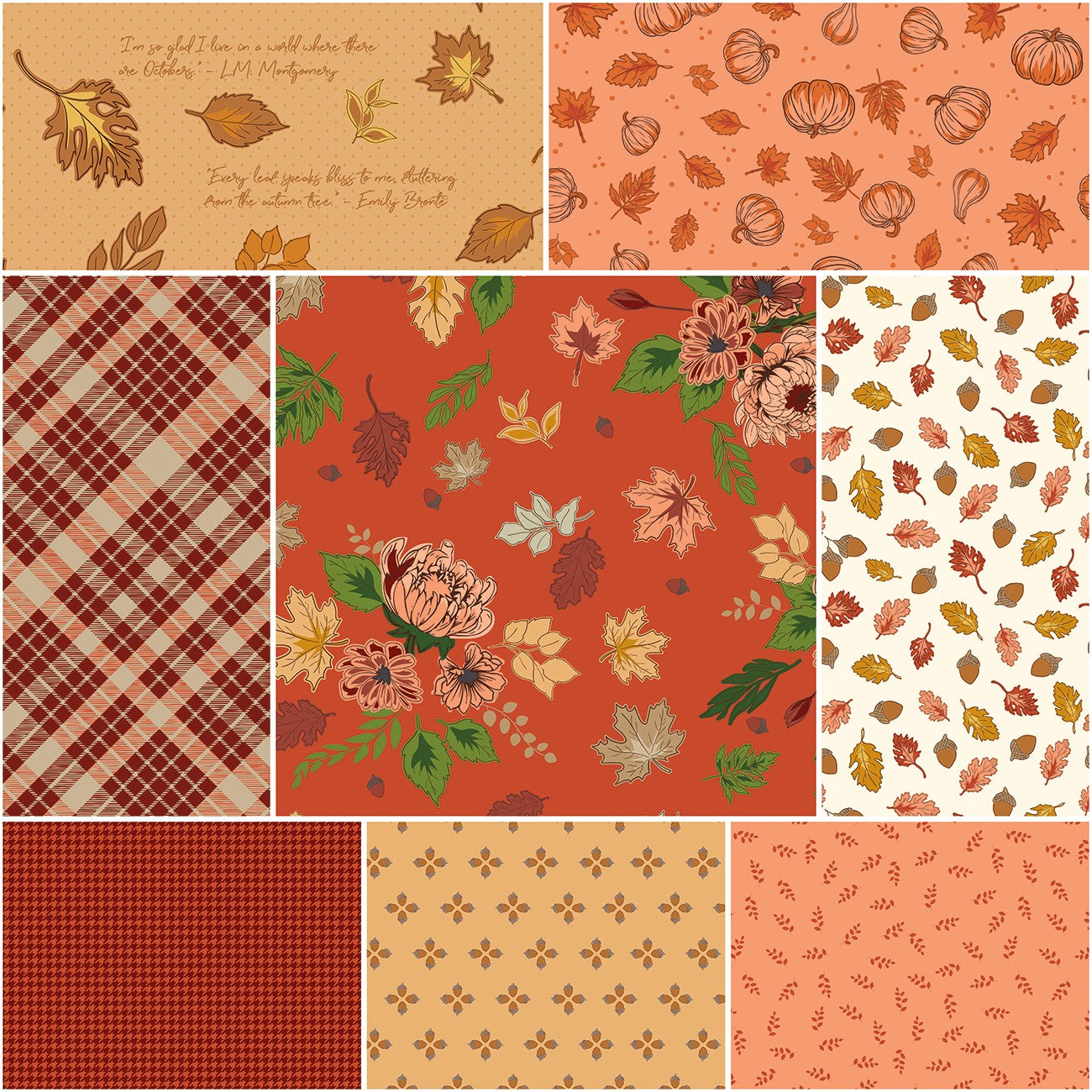 Cozy Autumn 1 Yard Bundle Rusty, 8 Pcs.