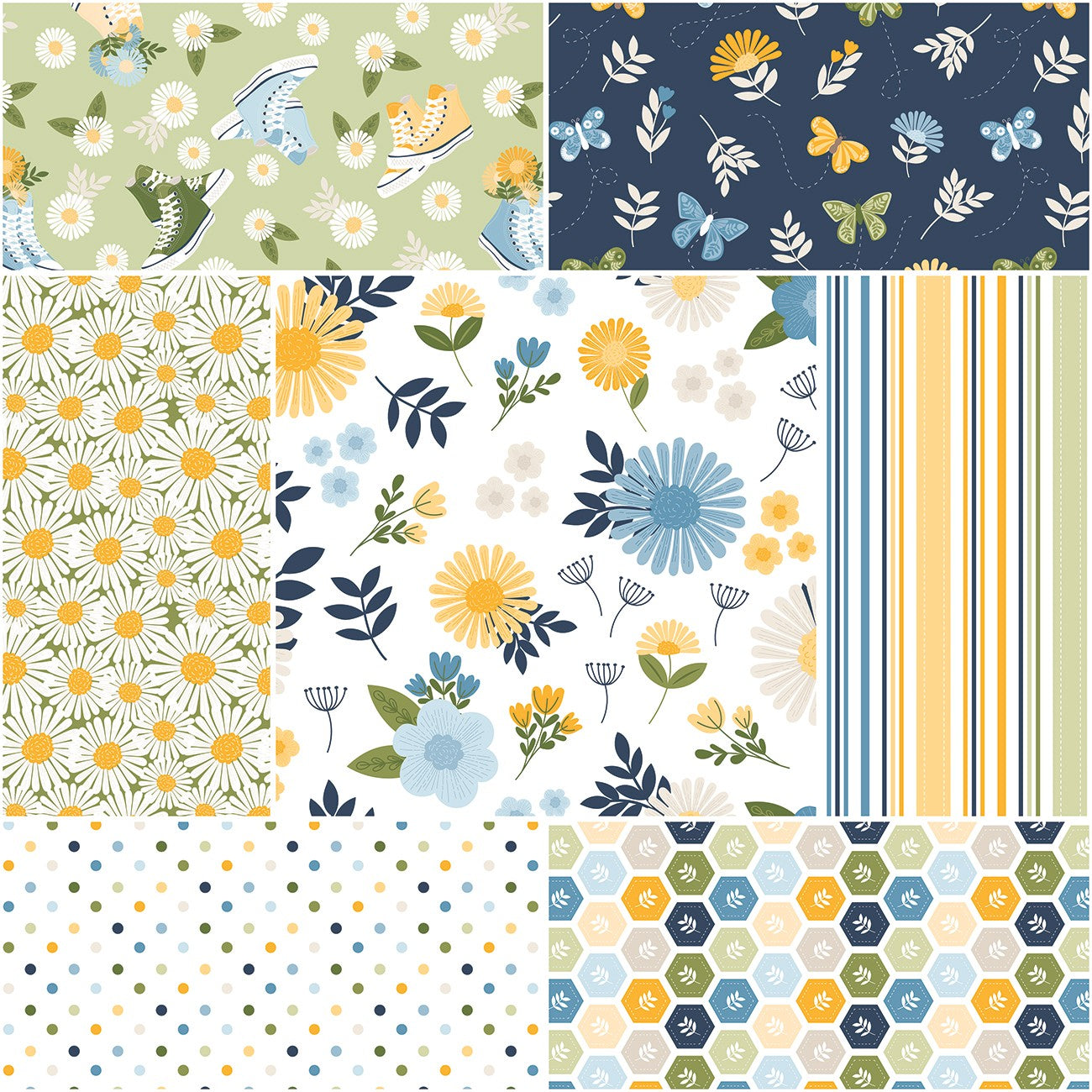 Sunshine & Dandelions 1 Yard Bundle Cloud, 7 Pcs.