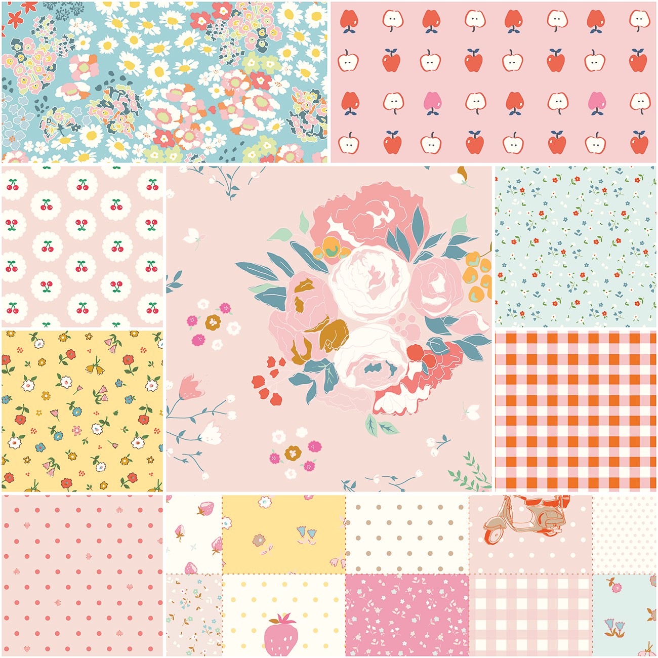 Cotton Nook 1 Yard Bundle Blush, 9 Pcs.