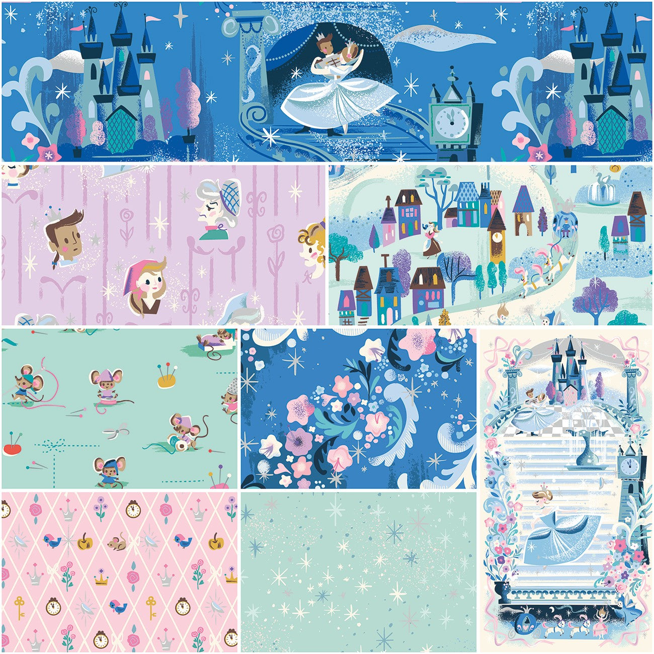 Wishes 1 Yard Bundle Blueberry, 8 Pcs.