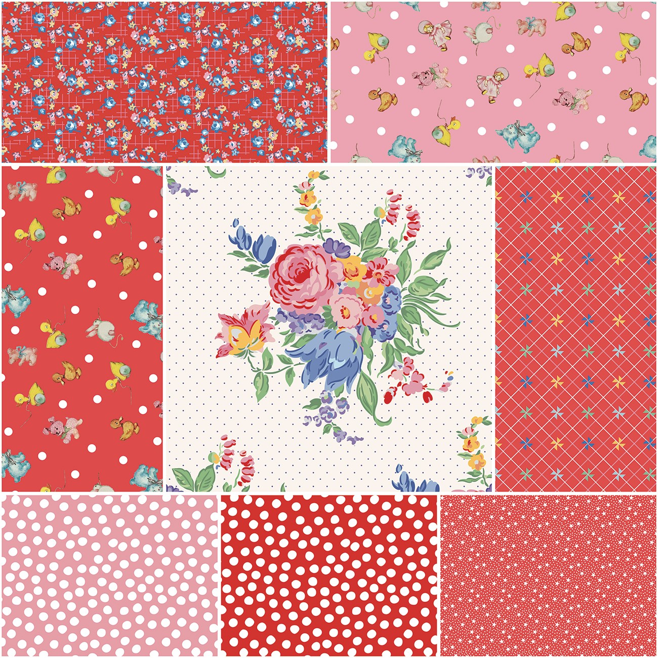 Dear Sweethearts 1 Yard Bundle Ivory, 8 Pcs.