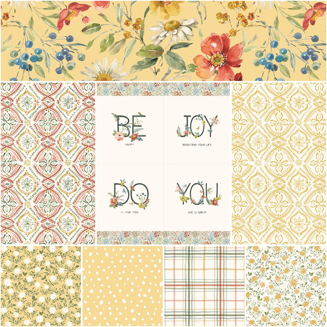 Blissful Moments 1 Yard Bundle Yellow, 8pcs