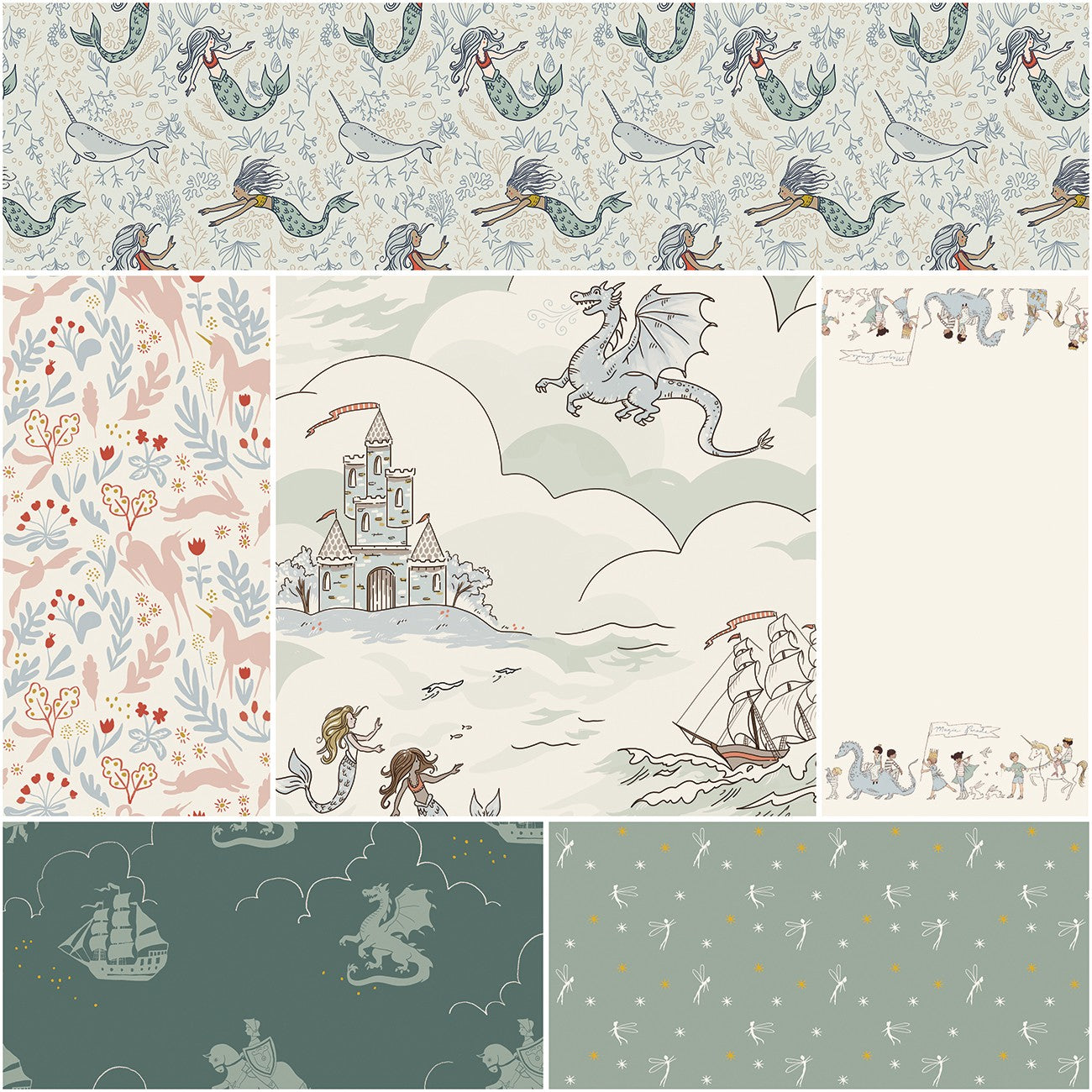 Story Land 1 Yard Bundle Mist, 6pcs
