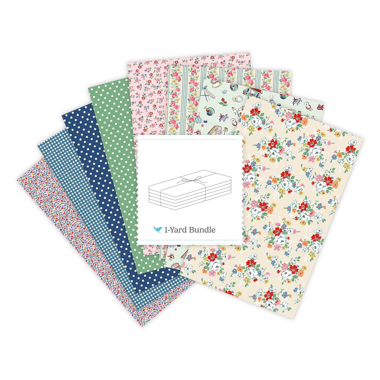 Cath Kidston® Signature Collection 1 Yard Bundle Cream, 8pcs
