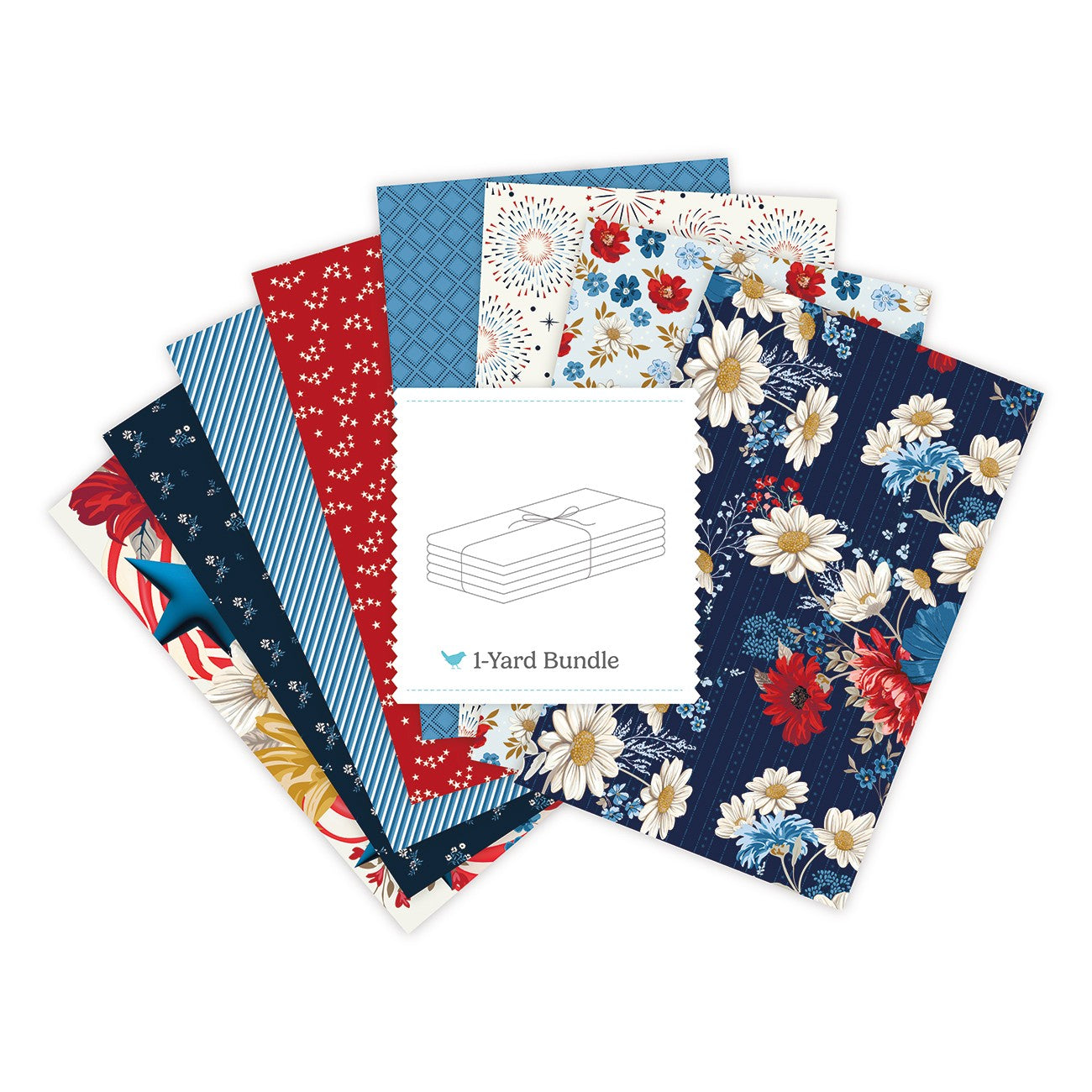 Patriotic Pride 1 Yard Bundle Navy, 8 Pcs.