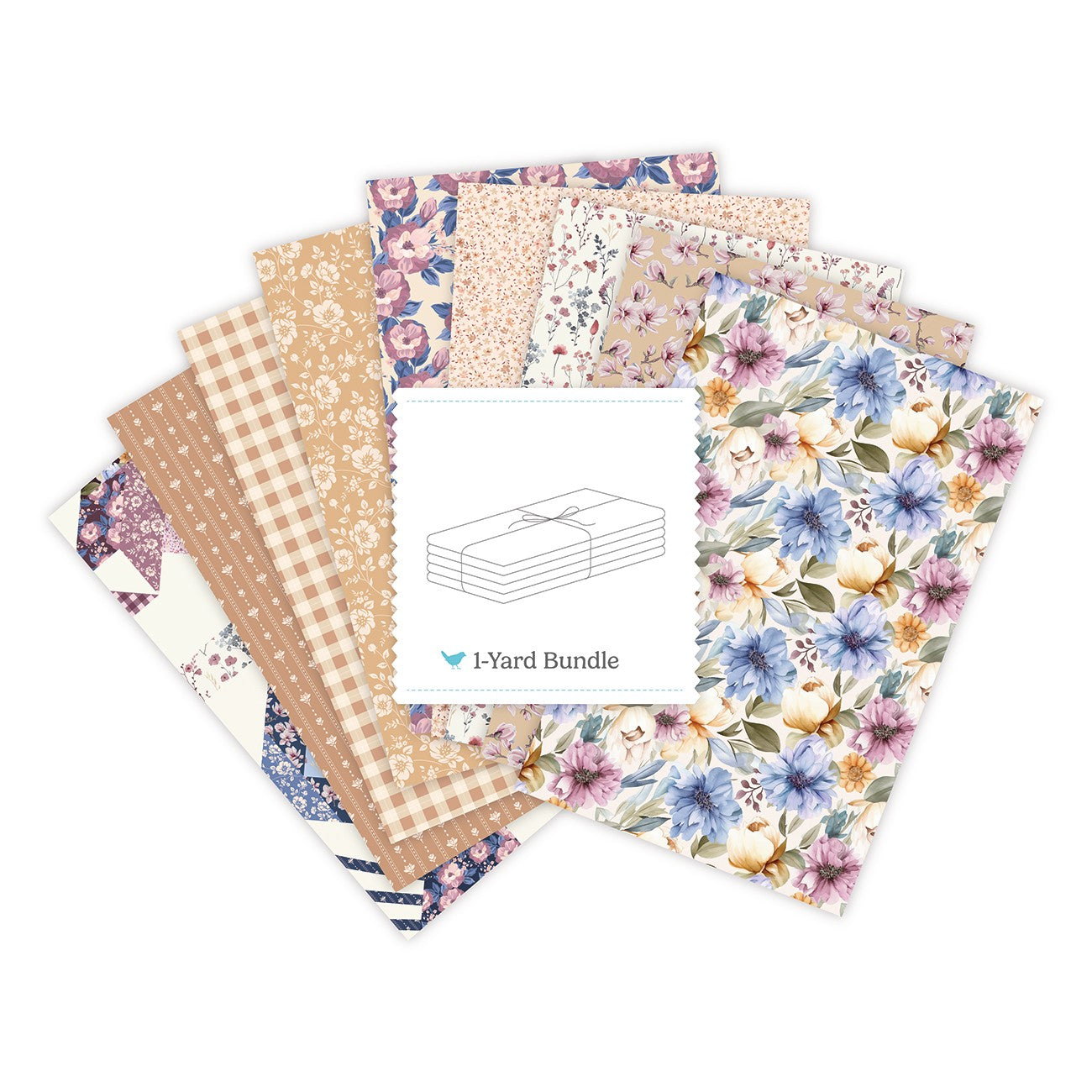 Twilight on the Prairie 1 Yard Bundle Cream, 9 Pcs.