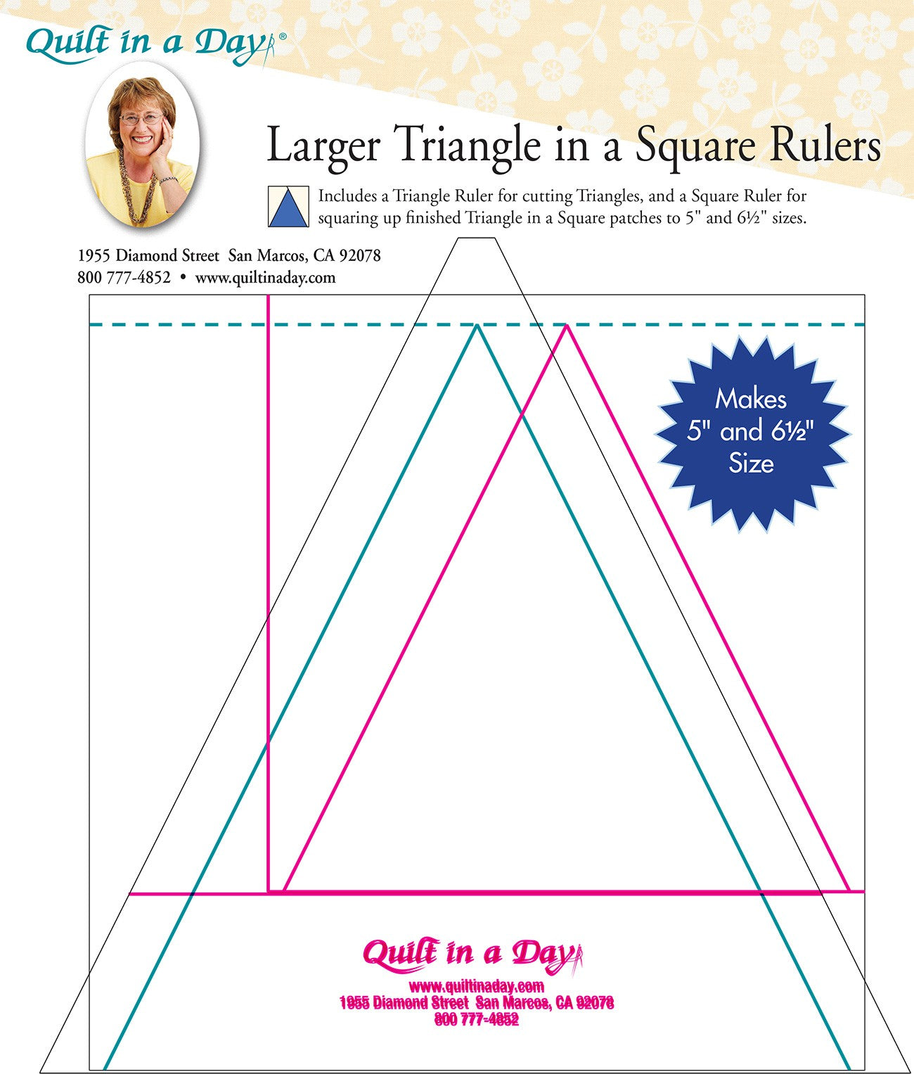Larger Triangle in a Square Ruler