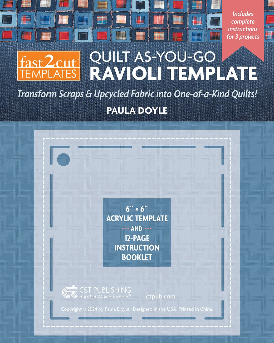 fast2cut Quilt As-You-Go Ravioli Template