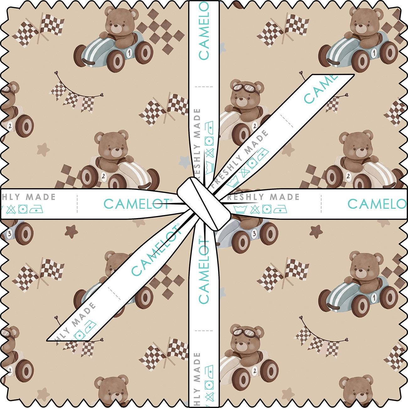 10in Squares Racing Bears, 42pcs/bundle