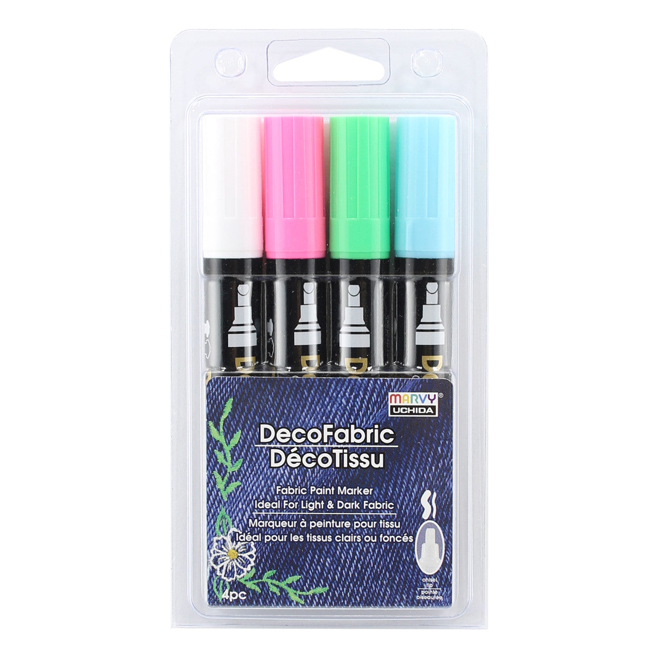 Deco Fabric Paint Marker 4pc Fluorescent Colors