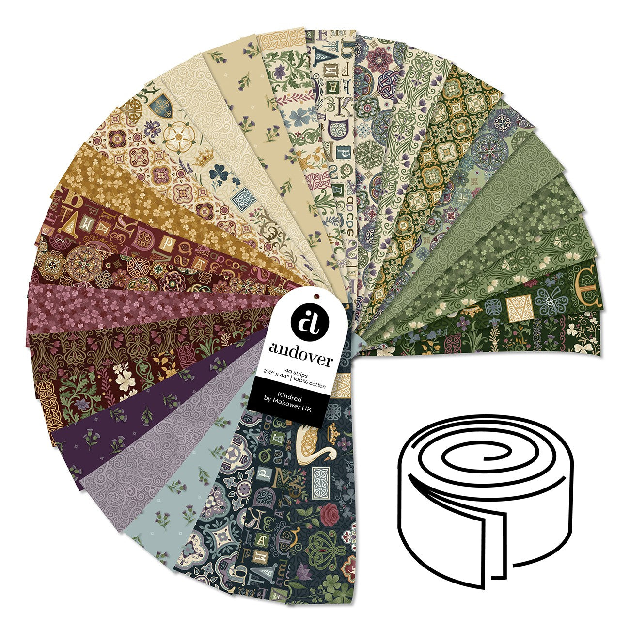 Kindred 4 Packs of 2.5 Inch Strip Rolls 40 Cuts Each