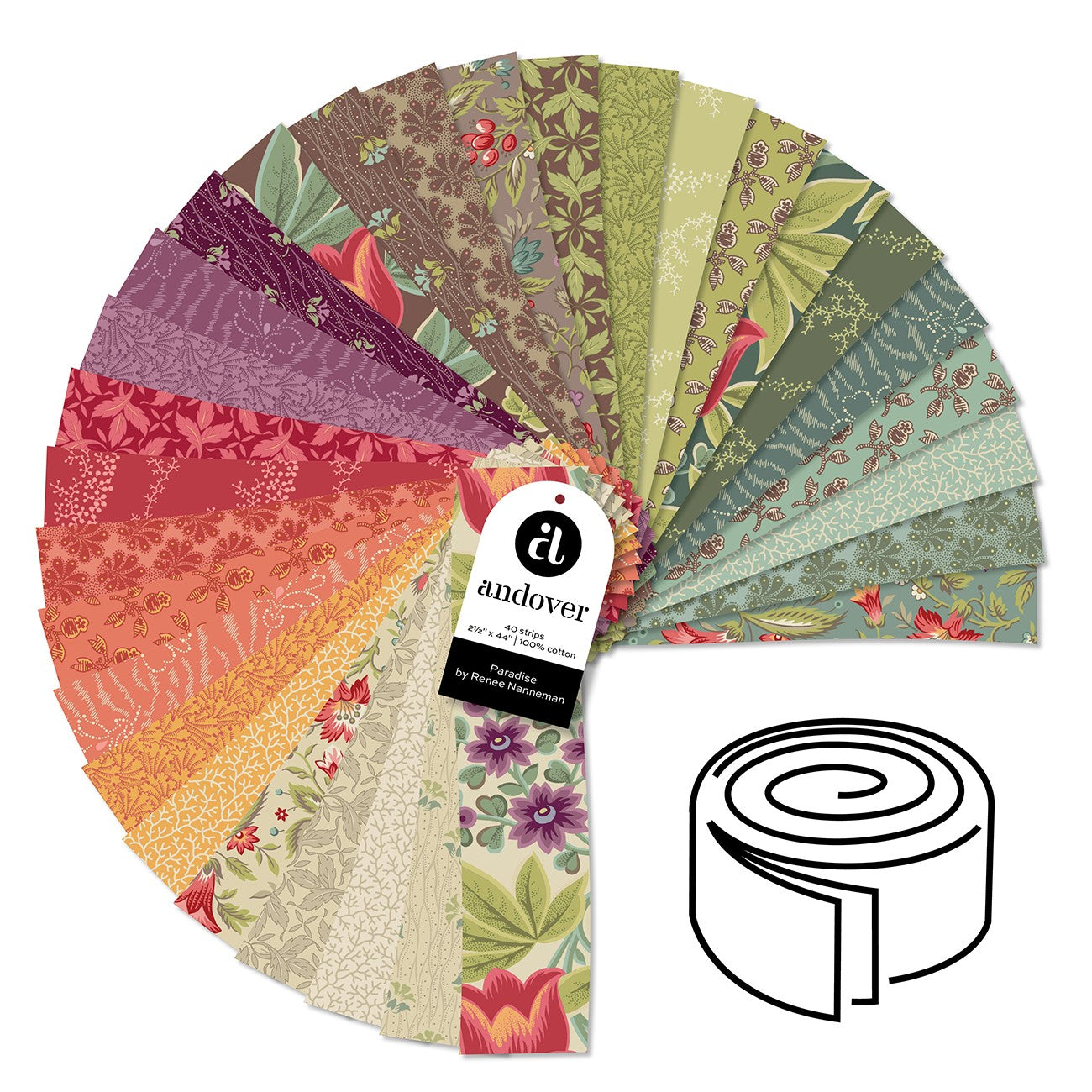 Paradise 2.5 Inch Strip Roll 40 Cuts Each