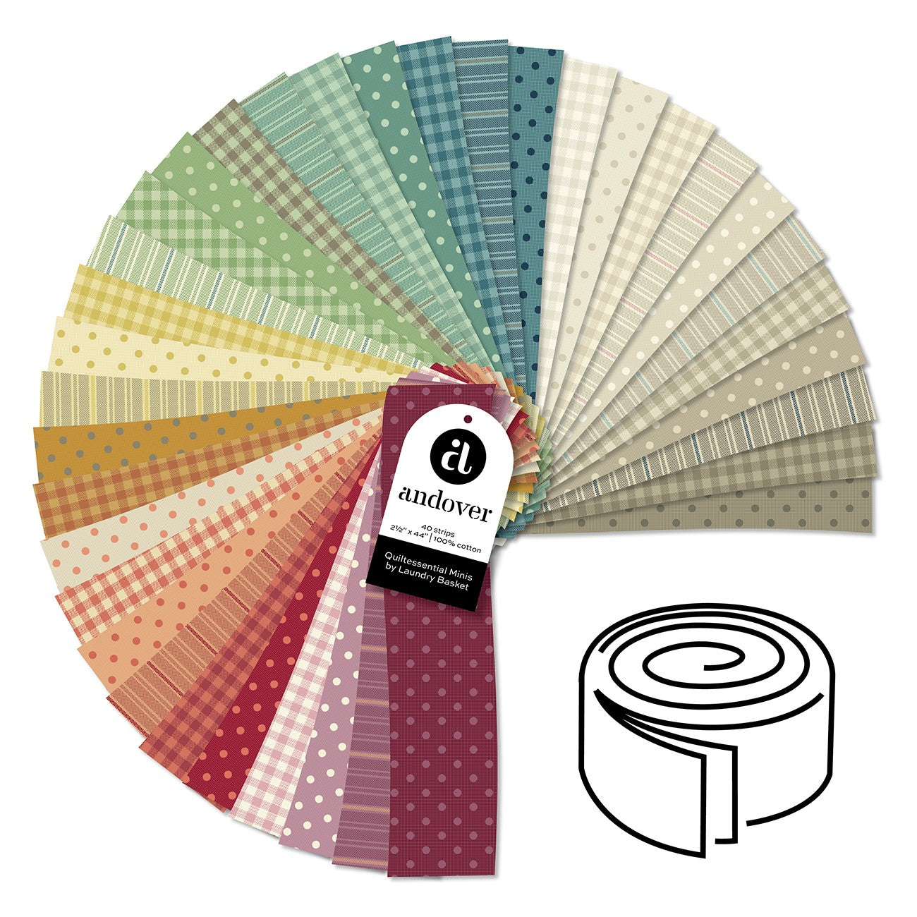 Quiltessential Minis 2.5 Inch Strip Roll 40 Cuts Each