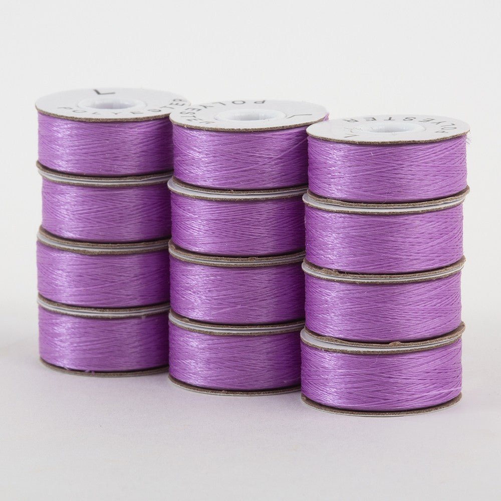 SuperBobs Polyester Bobbin 12pk L-Style Light Purple