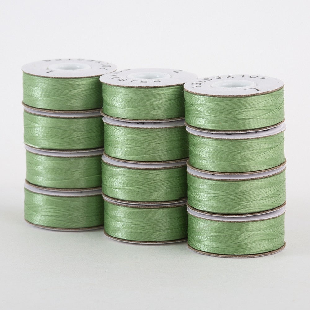 SuperBobs Polyester Bobbin 12pk L-Style Light Green