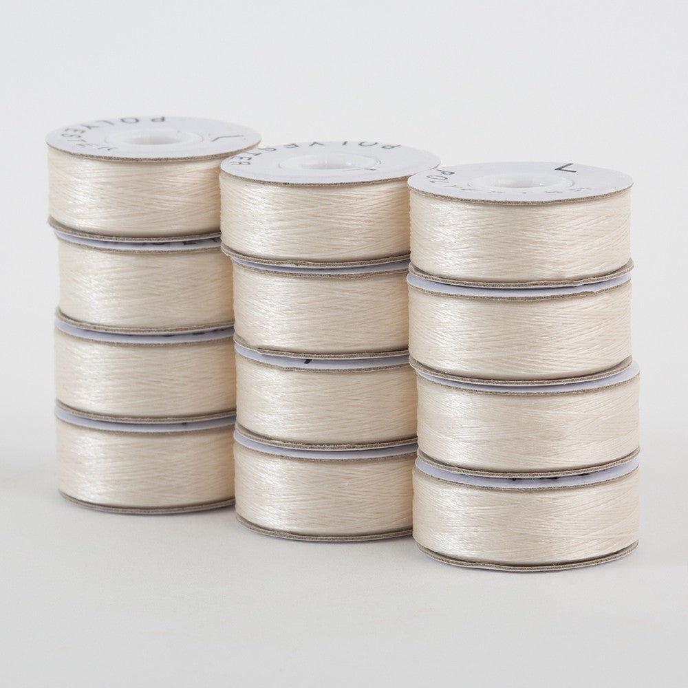 SuperBobs Polyester Bobbin 12pk L-Style Off White