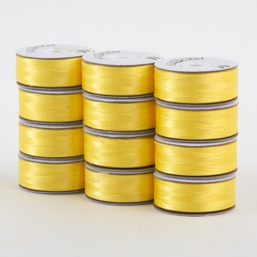 SuperBobs Polyester Bobbin 12pk M-Style Yellow